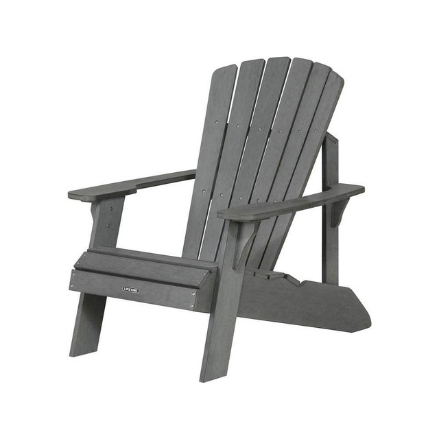 Lifetime Grey Faux Wood Adirondack Patio Yard Furniture Polystyrene Chair Lifetime Grey Faux Wood Adirondack Patio Yard Furniture Polystyrene Chair