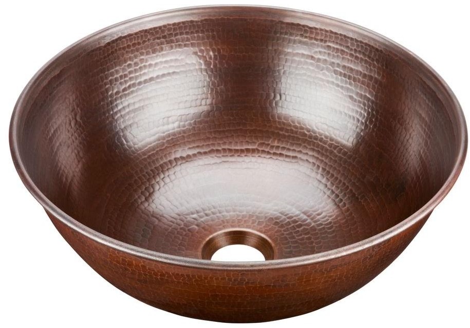 Bathroom Sink Solid Aged Copper Vessel Handmade Vanity Faucet Bowl Picture 1 Of 6