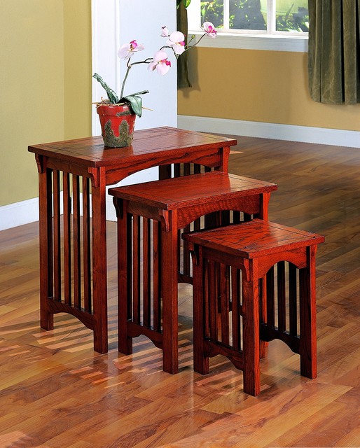 Coaster 901049 3 Piece Mission Style Occasional Nesting Side Table Coaster 901049 3 Piece Mission Style Occasional Nesting Side Table Set Oak
