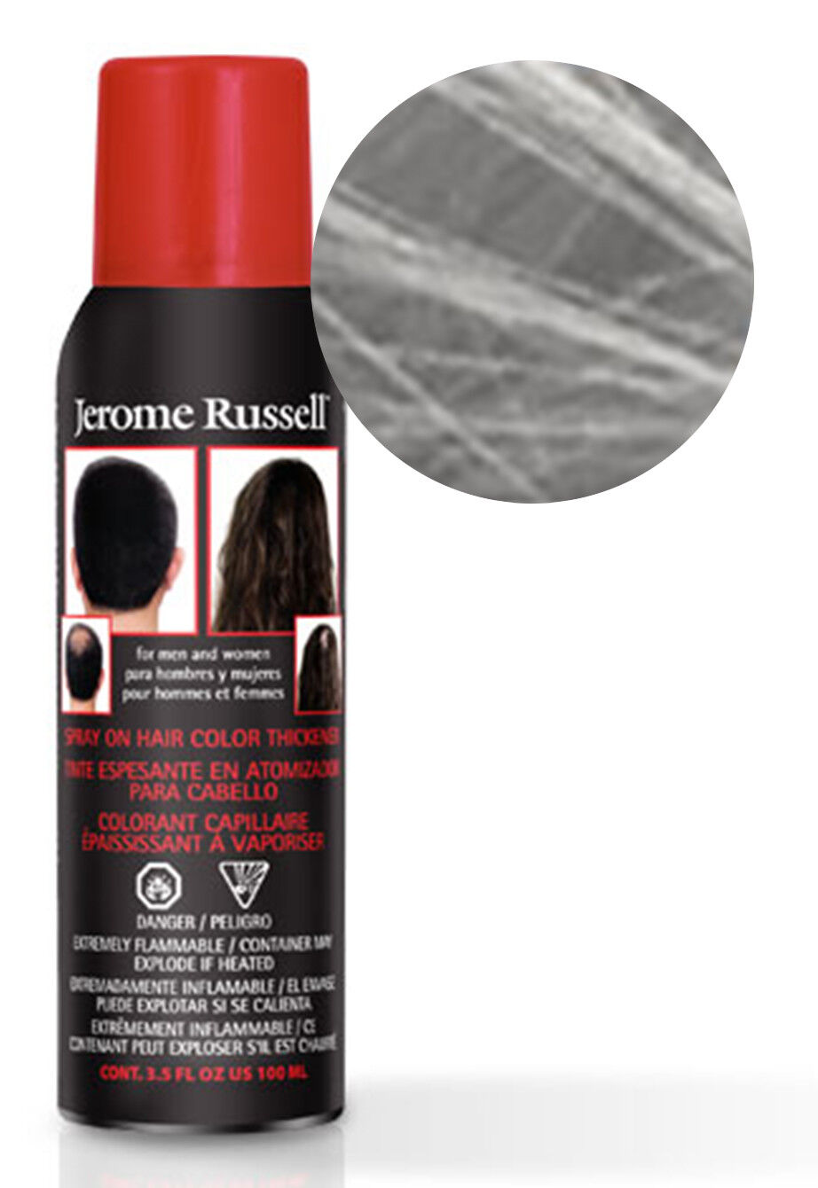Jerome Russell Spray On Hair Color Thickener 100ml Silver Gray EBay