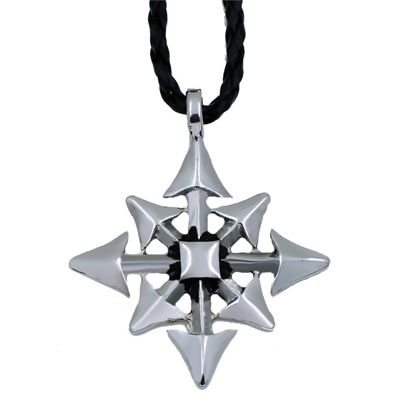 Men Boy Silver Gothic Magic Chaos Star Pewter Pendant With 20 Picture 1 Of 4