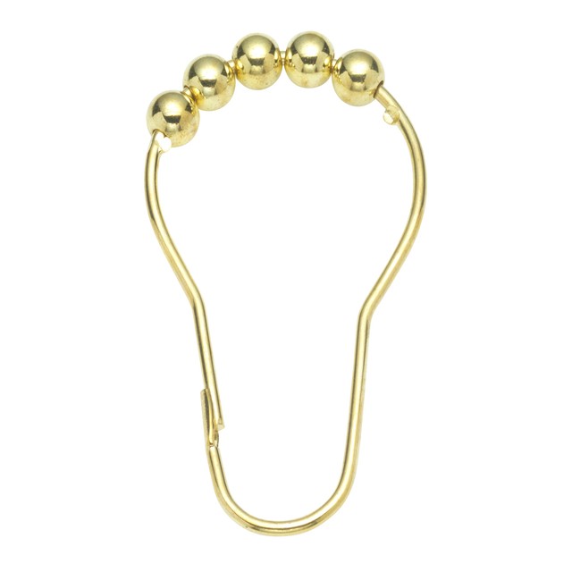 Set Of 12 Roller Ball Brass Finish Bathroom Shower Curtain Rings Set Of 12 Roller Ball Brass Finish Bathroom Shower Curtain Rings Hooks By Carnation