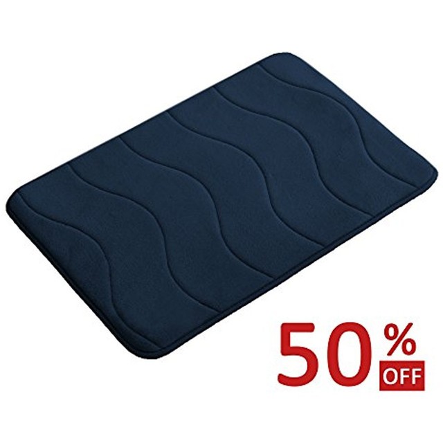 Microfiber Waved Pattern Fieldcrest Luxury Bath Rugs 17 X 24 Inch Bath Rugs Waved Pattern Fieldcrest Luxury 17 Inch By 24 Navy