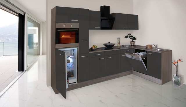 Respekta Economy L-forma angolo cucina Cucinino rovere York Grigio ... Respekta Economy L-forma angolo cucina Cucinino rovere York Grigio ...