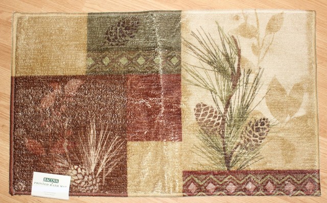 Pine Cone Bath Rug Area Ideas Pine Cone Silhouette Bacova 20x33 Bathroom Bath Rug Mat Cabin