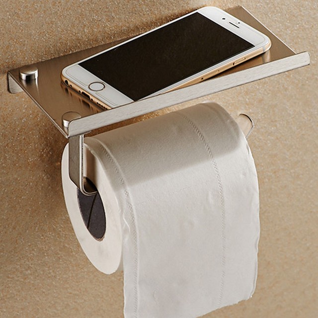 Wall Mounted Bathroom Toilet Paper Holder Rack Tissue Roll Stand Wall Mounted Bathroom Toilet Paper Holder Rack Tissue Roll Stand Stainless Steel