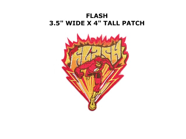 THE FLASH Lightning Bolt Logo EMBROIDERED IRON ON PATCH Applique Dc29 Dc Comics THE FLASH Lightning Bolt Logo EMBROIDERED IRON ON PATCH Applique Dc29 Dc Comics