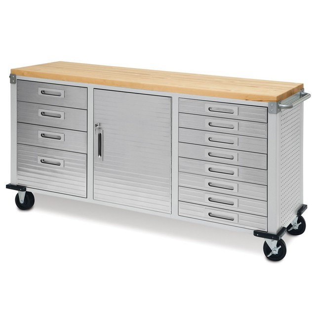 Work Benches With Storage Metal Locking Cabinet Door Wheels 12 Garage Rolling Metal Steel Tool Box Storage Cabinet Workbench No S Tax