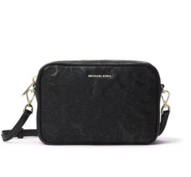 Michael Kors Lace Pouches Medium Embossed Leather Camera Bag Black Michael Kors Pouches Medium Fl Camera Bag Black Genuine Leather Gold Hardw
