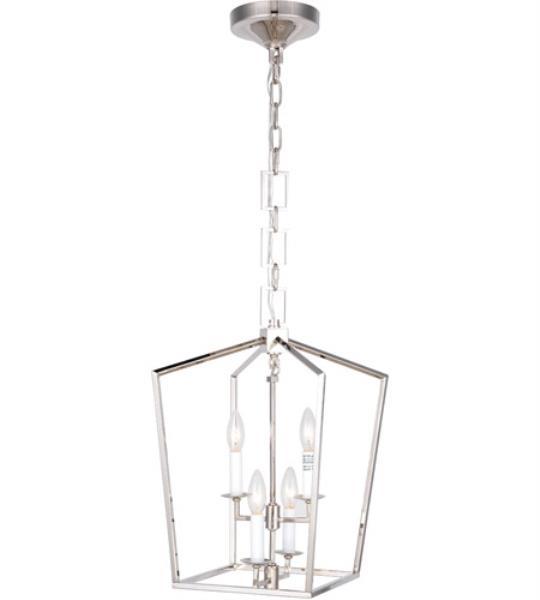 Elegant Lighting Denmark 4 Light Pendant In Polished Nickel Ebay