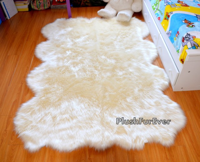 Plushfurever 5x8 White Fake Fur Throw Rug Gy Area Nursery Room 5 X8 White Fake Fur Throw Rug Gy Area Nursery Room Baby