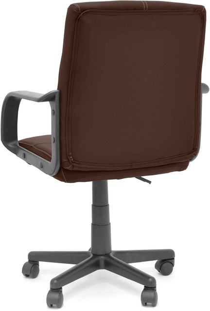 Mainstays Tufted Leather Mid Back Office Chair Multiple Colors Black Mainstays Leather Mid Back Office Chair Multiple Colors