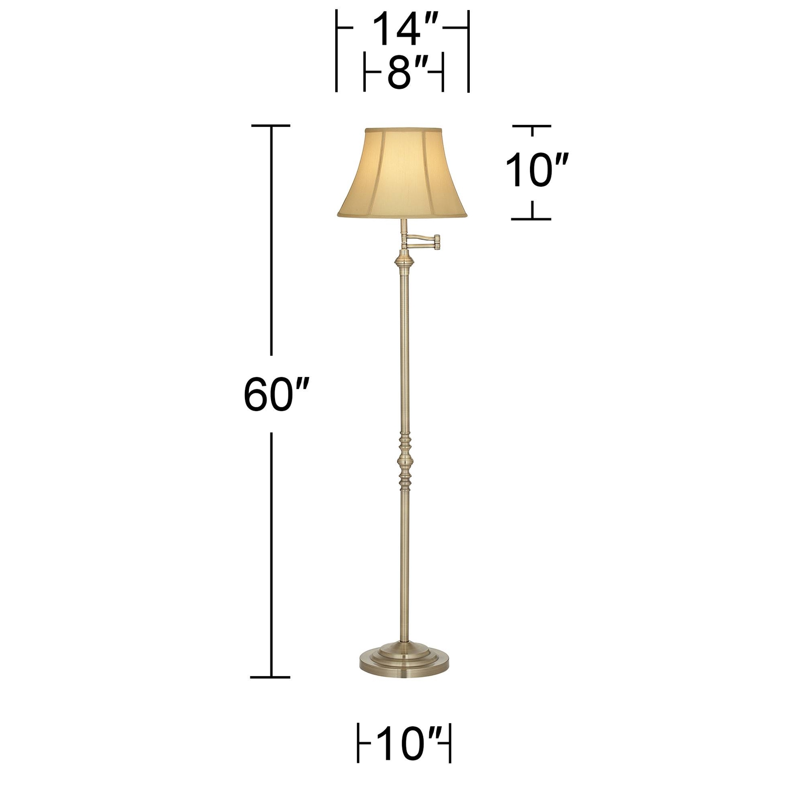 Montebello Collection Antique Brass Swing Arm Floor Lamp