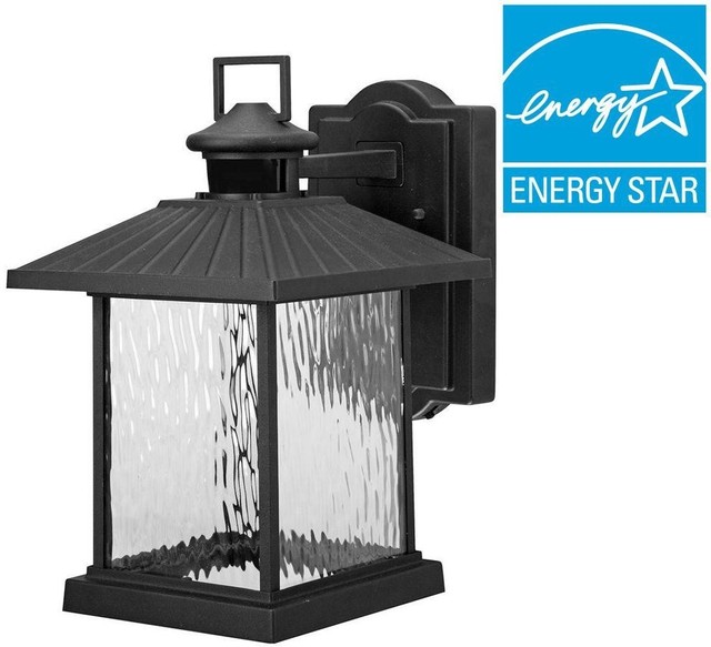 Hampton Bay Outdoor Led Motion Sensor Wall Mount Lantern Adjule Outdoor Black Wall Mount Lantern Led Adjule Motion Sensor 8 Watts 496 Lumen