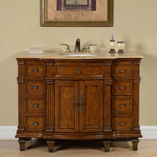 48 Inch Travertine Stone Counter Top Bathroom Vanity Single Sink 48 Inch Travertine Stone Counter Top Bathroom Vanity Single Sink Cabinet 0277tr