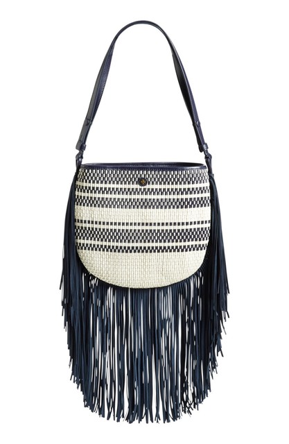Tory Burch Navy Multi Leather Woven Suede Fringe Hobo Shoulder Bag Nwt 895 Tory Burch Navy Multi Leather Woven Suede Fringe Hobo Shoulder Bag
