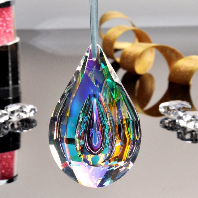 Colorful Chandelier Glass Crystals Lamp Prisms Parts Hanging Drops Colorful Chandelier Glass Crystals Lamp Prisms Parts Hanging Drops Pendants 76mm