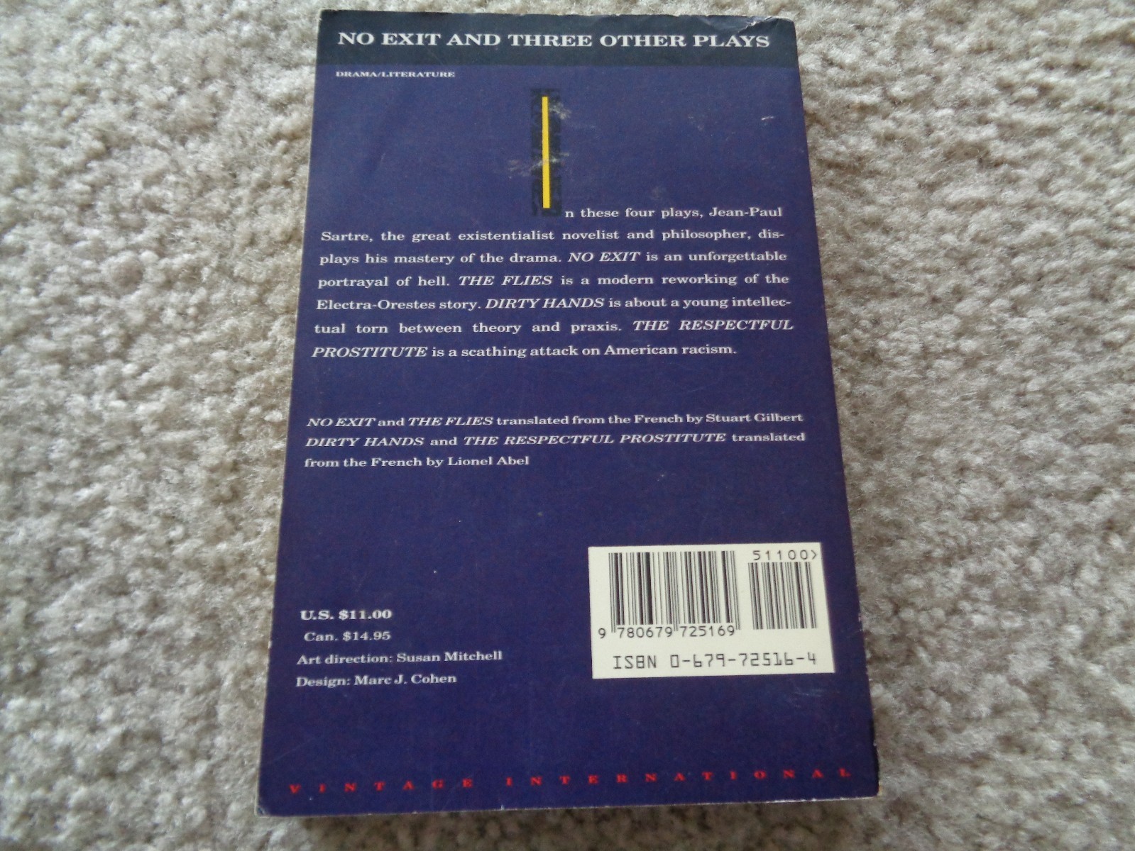 Vintage International No Exit And Three Other Plays By Jean Paul Sartre 1989 Paperback Vintage International No Exit And Three Other Plays By Jean Paul Sartre 1989 Paperback
