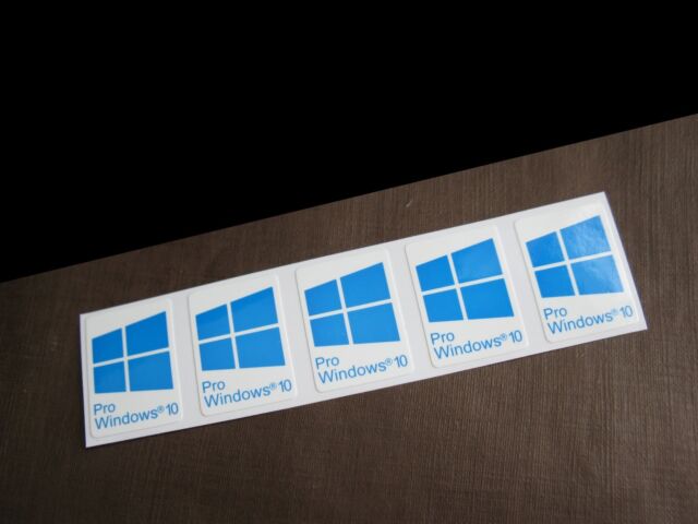 5 Pcs Windows  10  Pro Blue Sticker  Badge Logo  Decal Cyan 