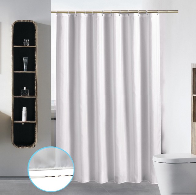 Shower Curtain Liner Bathroom Waterproof Fabric Cloth Plastic Hooks Extra Long Washable Shower Curtain Liner Bathroom Waterproof Fabric Cloth Mildew