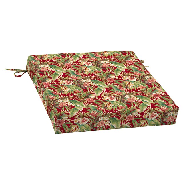 Mainstays Red Tropical Outdoor Patio Dining Seat Cushion Mainstays Red Tropical Outdoor Patio Dining Seat Cushion