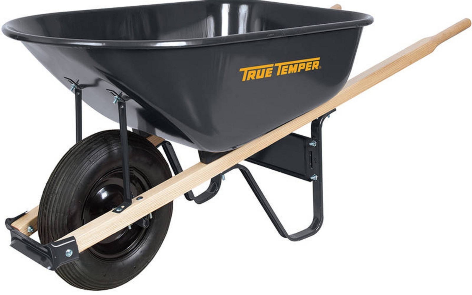 Steel Utility Cart Black 6 Cubic Ft Wheelbarrow Garden Tool Yard Steel Utility Cart Black 6 Cubic Ft Wheelbarrow Garden Tool Yard Work Tire