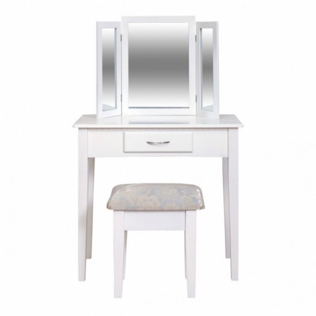 Modern Dressing Table Set White Vanity Mirror Padded Stool Chair Modern Dressing Table Set White Vanity Mirror Padded Stool Chair Make Up Dresser