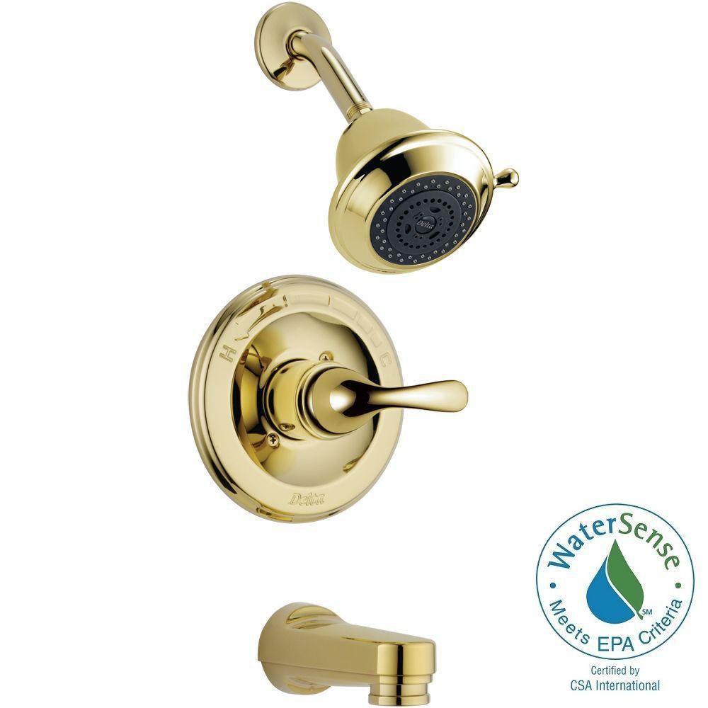 Delta Faucet Shower Tub Trim Kit Single Handle Polished Br Picture 1 Of