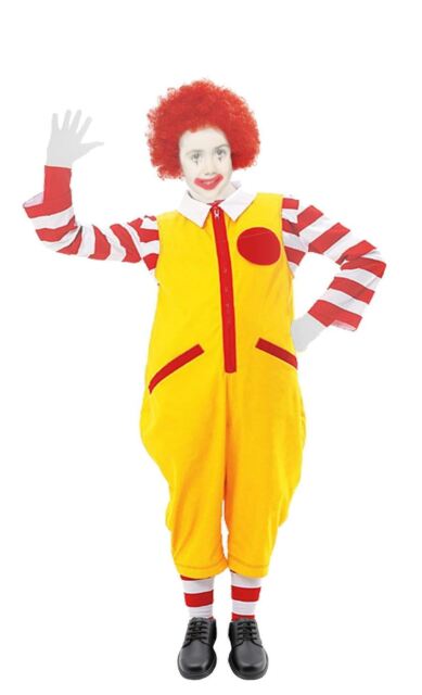 Childs Age 10-12 Ronald Clown McDonald Costume Fast Food Childrens ...
