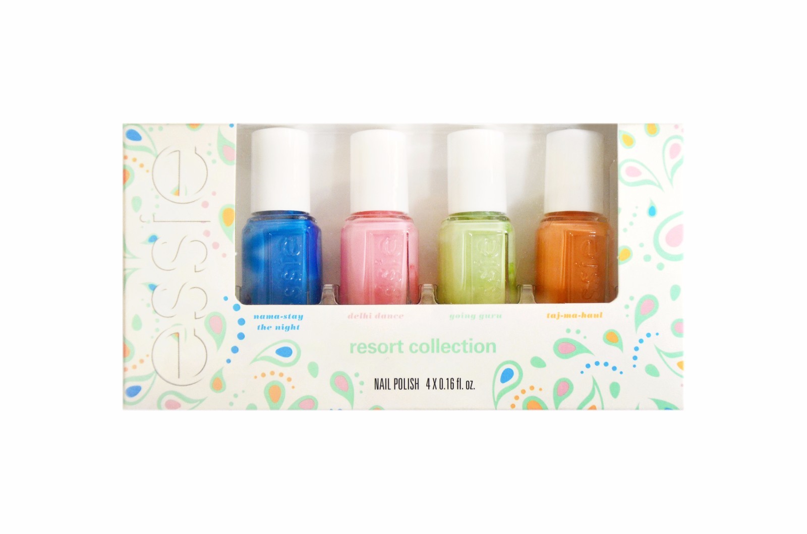 Essie 2016 Resort Collection 4pc Mini Nail Polish Set Blue Pink Mint Picture 1 Of