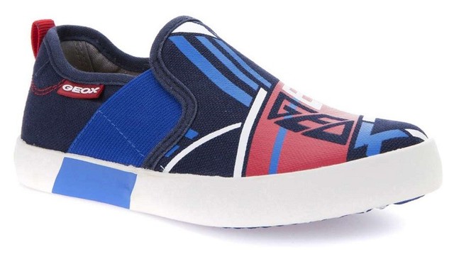Geox B Kiwi G J Canvas PS Slipon Tg.28 Blu Rosso Geox B Kiwi G J Canvas PS Slipon Tg.28 Blu Rosso