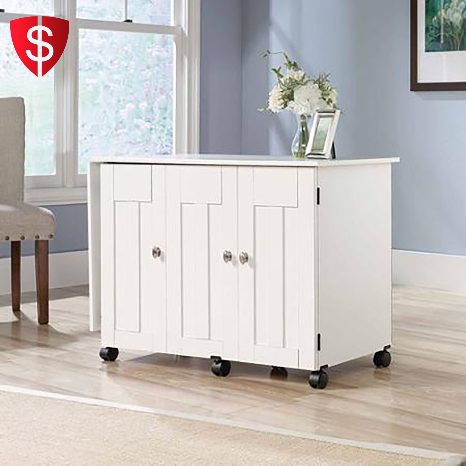Sauder Sewing Cabinet Machine Table Craft Shelves Storage Bins Picture 1 Of 12