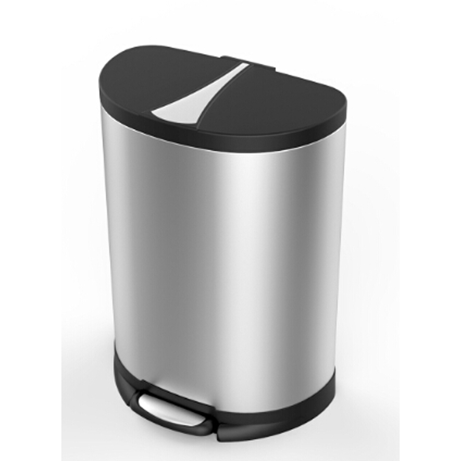 Essential Home 50 Liter Semi Round Stainless Steel Trash Can Picture 1 Of