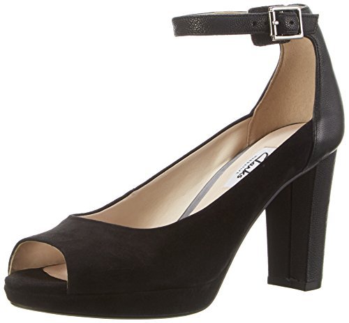 Clarks Kendra Ella Scarpe Col Tacco con Cinturino a T Donna Nero Black Z7G Clarks Kendra Ella Scarpe Col Tacco con Cinturino a T Donna Nero Black Z7G