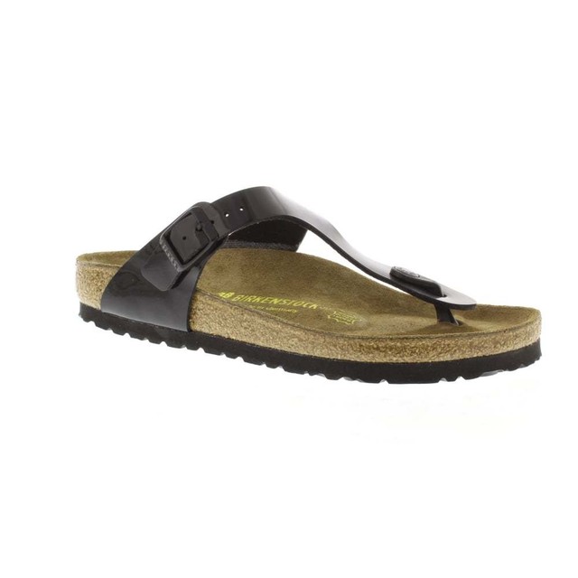 Birkenstock Gizeh Birkoflor Regular Fit Donna Black Patent Sandali 40 EU Birkenstock Gizeh Birkoflor Regular Fit Donna Black Patent Sandali 40 EU
