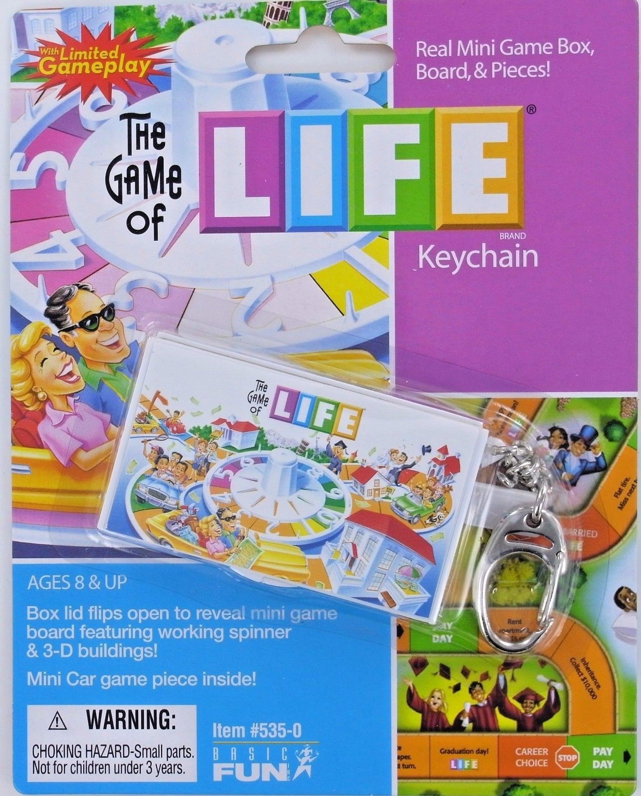 Life Board Game Keychain Basic Fun Keyring Miniature Travel Toy Life Board Game Keychain Basic Fun Keyring Miniature Travel Toy