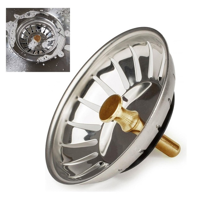 Stainless Steel Home Kitchen Sink Drain Stopper Basket Strainer 1pc Kitchen Stainless Steel Sink Waste Strainer Plug Drain Stopper Basket Filter