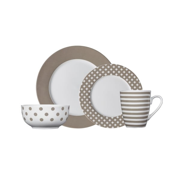 Pfaltzgraff Kenna Taupe 16-piece Porcelain Dinnerware Set Service ... Pfaltzgraff Kenna Taupe 16-piece Porcelain Dinnerware Set Service ...