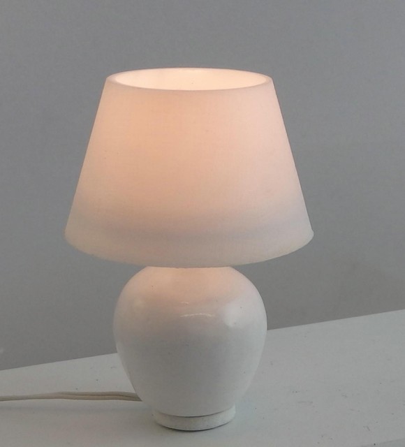 Dolls House Miniature 1 12 Lighting Electric Modern White Ceramic Melody Jane Dolls House Mini Lighting Electric Modern White Ceramic Table Lamp