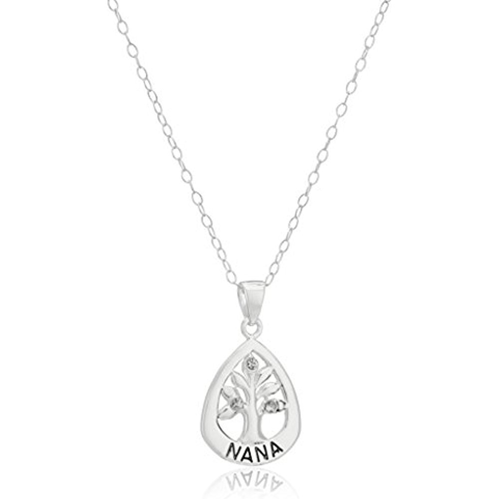 Sterling Silver Tree Of Life Nana W Cubic Zirconia Accents Pendant Sterling Silver Tree Of Life Nana W Cubic Zirconia Accents Pendant Necklace 18i