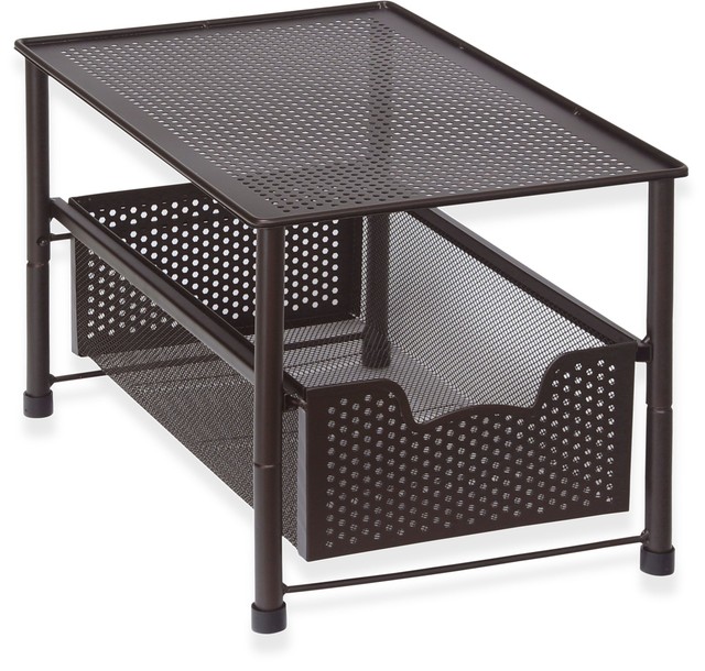 Simplehouseware Stackable Under Sink Cabinet Sliding Basket Simplehouseware Stackable Under Sink Cabinet Sliding Basket Organizer Drawer