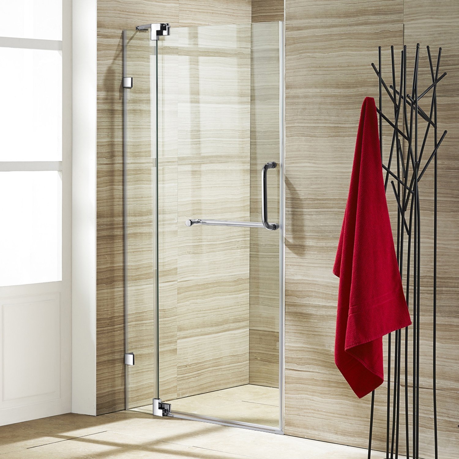 36 X 72 Vigo Vg6042chcl36 Pirouette Frameless 3 8 Glass Shower Picture 1 Of