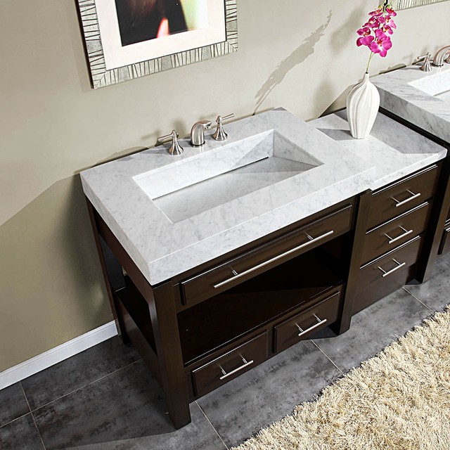 56 Inch Modern Style White Marble Top Bathroom Single Sink Vanity 56 Modern Bathroom Furniture Lavatory Marble Sink Top Vanity Cabinet 218wm