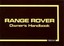 Range Rover 1983/85 (Official Handbooks) - Paperback NEW Brooklands Book 1996-03