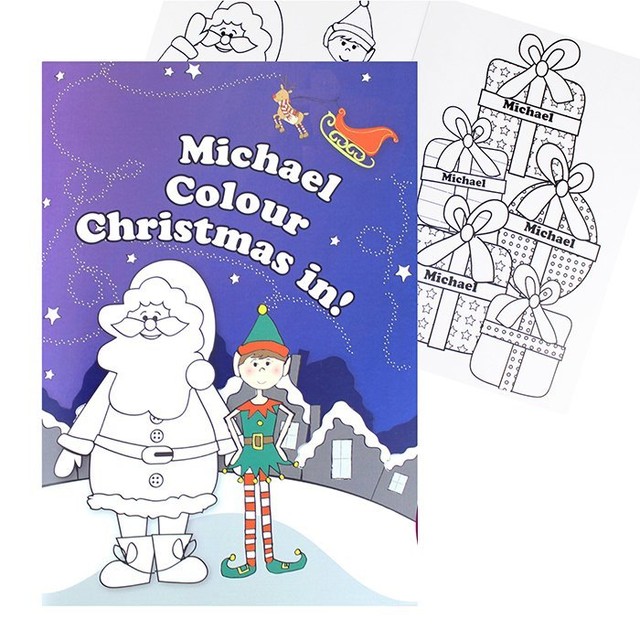 Personalised Kids Christmas Colouring Book Gift Idea Stocking Filler