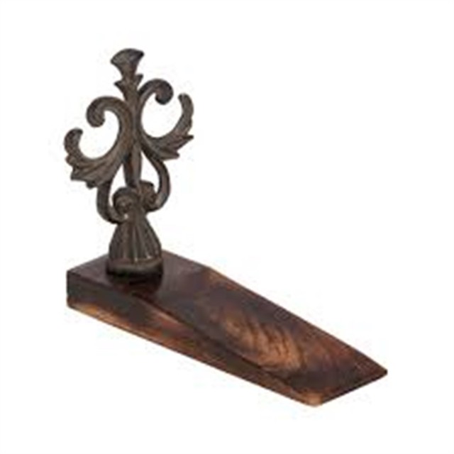 Wooden Door Stop Wedge With Cast Iron Scottish Thistle Detail | eBay Wooden Door Stop Wedge With Cast Iron Scottish Thistle Detail | eBay