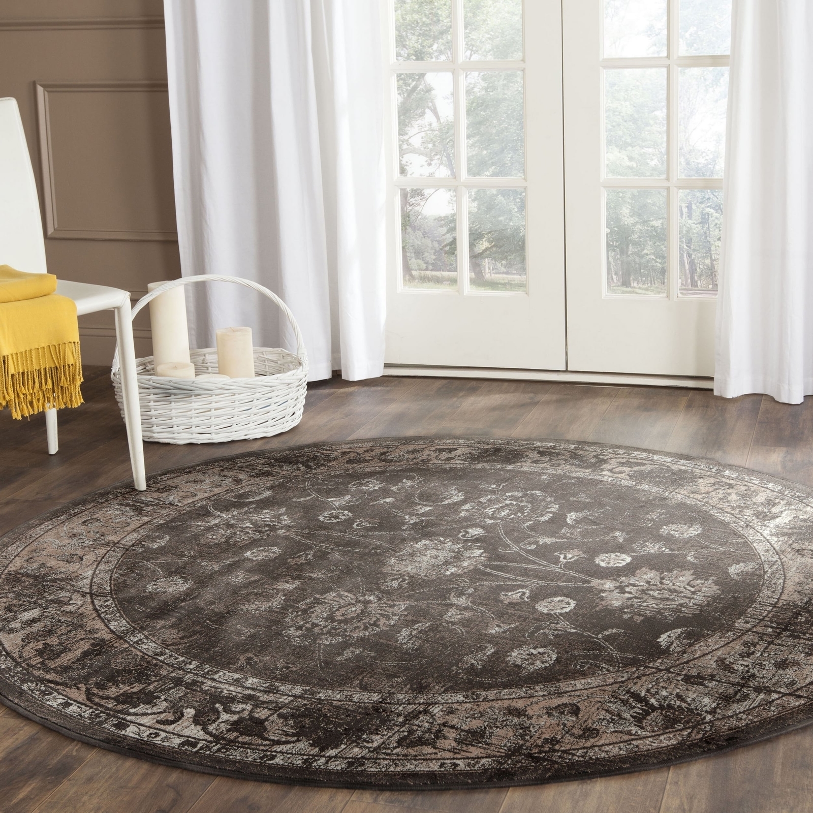 Safavieh Vintage Collection Vtg117 330 Soft Anthracite Round Area Picture 1 Of 4