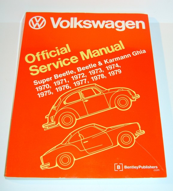 Volkswagen Super Beetle Karmann Ghia Official Service Manual Type 1 1970 - 1979