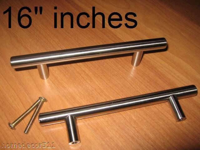 Solid Stainless Steel Bar Pull Dresser Cabinet Hardware Kitchen Picture 1 Of