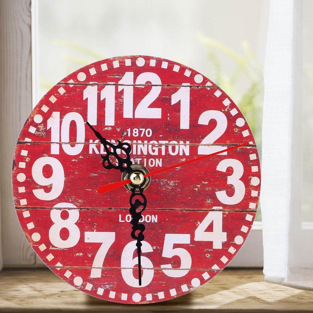 Large Vintage Wooden Wall Clock Rustic Antique Shabby Chic Retro Picture 13 Of 22